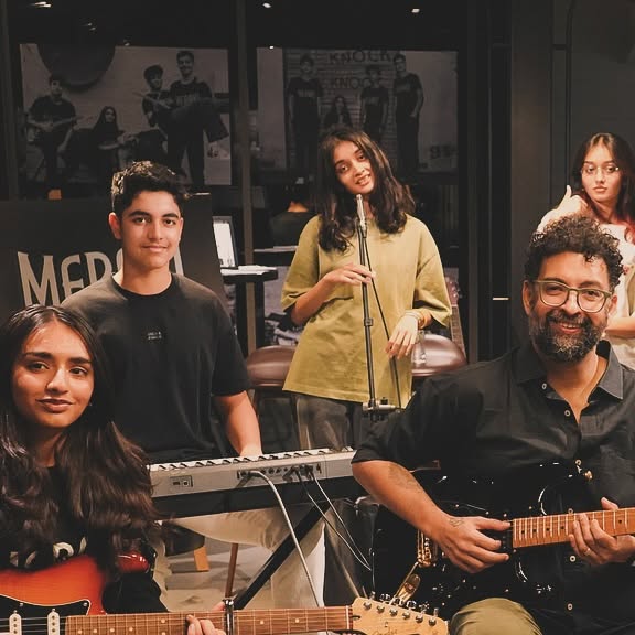 Meraki musicians in the rehearsal studio